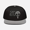 Snapback - 510 – Oakland Tree On Golf Tee - Black Silver - Image 7