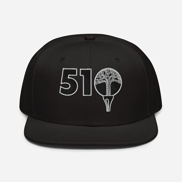 Snapback - 510 – Oakland Tree On Golf Tee - Black Silver