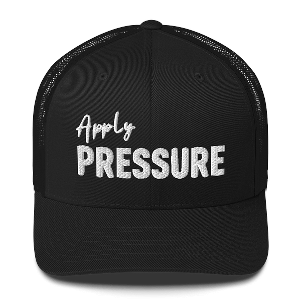 Apply Pressure Snapback Trucker Cap (White Stitching)